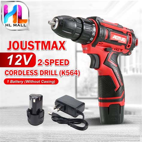 HL MALL JOUSTMAX 12V Cordless Drill Mini Electric Screwdriver Double ...