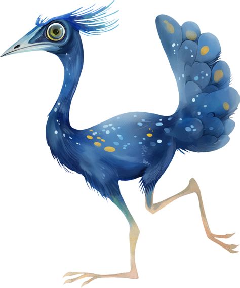 Cute Cassowary Running Through Time watercolor 45792371 PNG