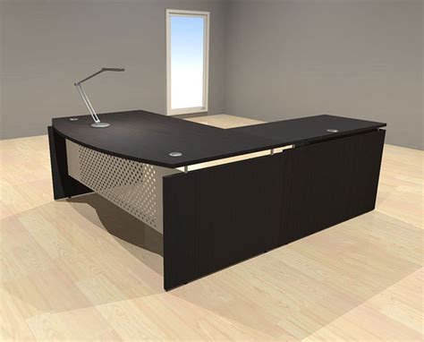 3pc L Shape Modern Contemporary Executive Office Desk Set, #AL-SED-L5 - H2O Furniture