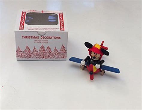 Disney Parks Steinbach Christmas Ornament Mickey in a Plane Handmade in Germany | Christmas ...