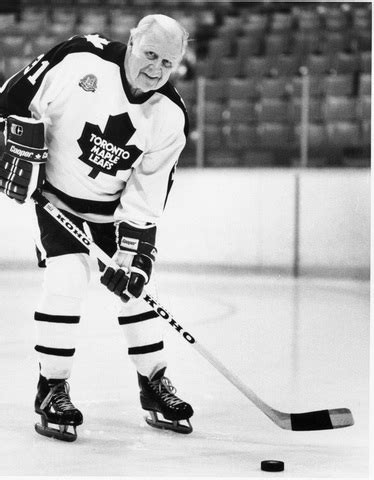 Harold Ballard on ice Wearing Toronto Maple Leafs Uniform 1984 | HockeyGods