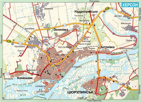 Херсон. Карта Херсона. Карта автомобильных дорог Херсона. | Raster Maps ...