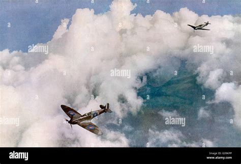 ME 109 VERSUS SPITFIRE Stock Photo - Alamy