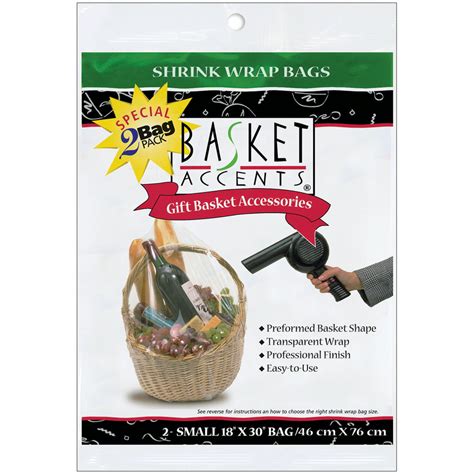 Basket Accents Shrink Wrap Bags Small 18"X30" 2/Pkg-Clear - Walmart.com ...