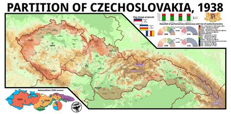 I drew a map of territorial and political changes in Czechoslovakia in 1938 (Munich Agreement ...