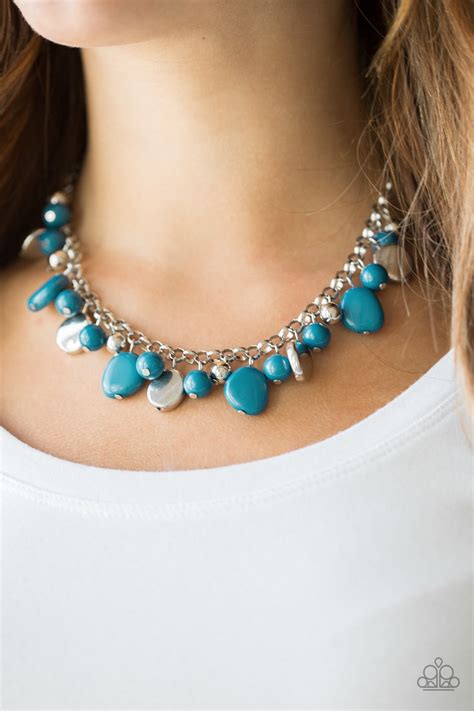 Paparazzi Jewelry Necklace Flirtatiously Florida - Blue – Angie's Bling Boutique