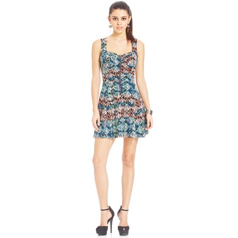 Material girl Juniors Printed Backcutout Dress | Lyst