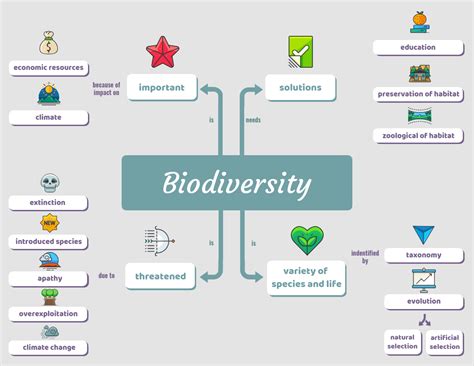 Visualize complex concepts with this Light Biodiversity Biology Concept Map Template. Design it ...