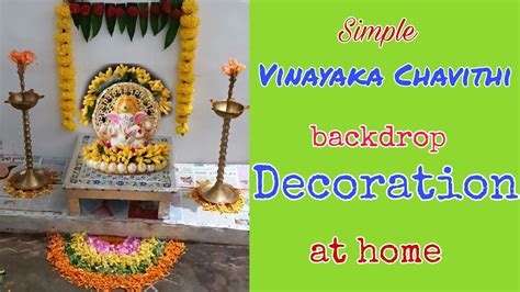 Vinayaka Chavithi decoration at home || Flowers & mango leaves ...