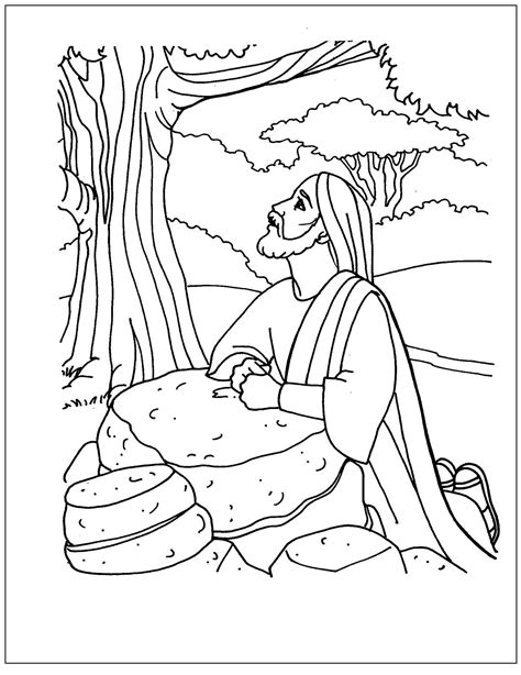 Sunday school coloring page jesus praying in the garden – Artofit