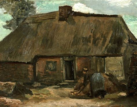 Cottage with Peasant Woman Digging by Vincent van Gogh, oil on canvas, 1885 # ...