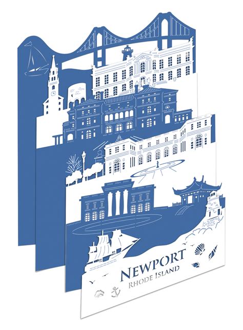 Newport Skyline Cutout and Greeting Card