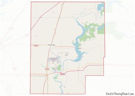 Map of Mayes County, Oklahoma - Thong Thai Real