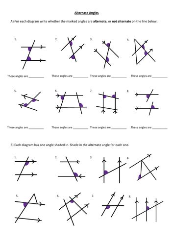 Alternate and Co-interior Angles (Angles in Parallel Lines) | Teaching Resources