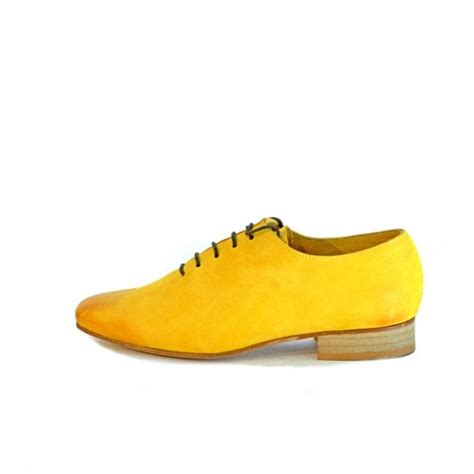 Men's Yellow Oxford Shoes Flat Shoes Men's Leather