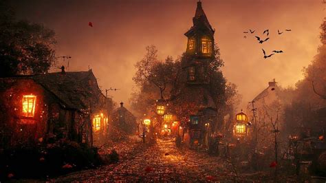 Halloween Ambience 🎃 Abandoned Haunted Town, Spooky Sounds, Relaxing Halloween Music in 2023 ...