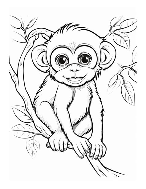 Girl Baby Monkey Coloring Pages