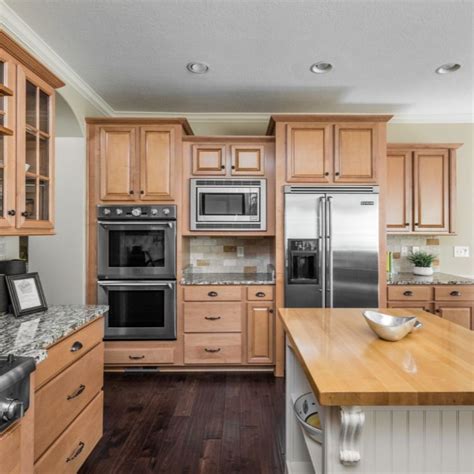 Modern Kitchen with Light Brown Cabinets