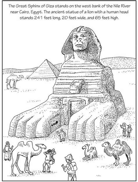 Sphinx and Pyramid Coloring Page - Free Printable Coloring Pages for Kids