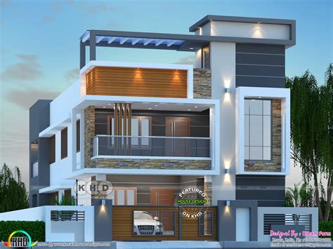 4 bedrooms 3200 sq. ft. modern duplex home design - Kerala Home Design and Floor Plans - 9K ...