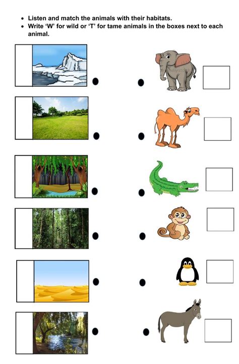 Habitats Of Animals For Kids Worksheet. Free interactive exercises to practice online or ...