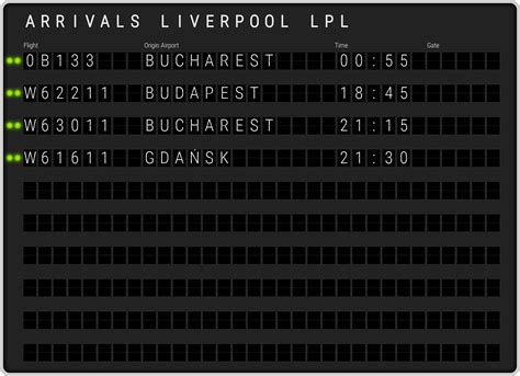 Liverpool John Lennon Airport [LPL] Arrivals & Flight Schedules