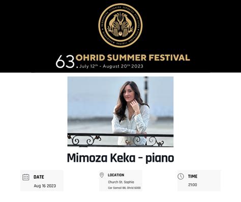 Mimoza Keka with a solo recital at 63rd Ohrid Summer Festival - Mimoza Keka