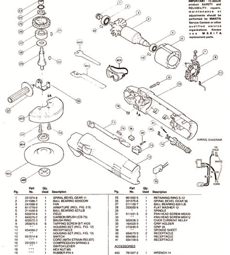 Makita Angle Grinder Parts Name | Reviewmotors.co