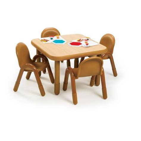 Angeles® BaseLine Preschool Table & Chairs Set - 30" Square in Natural