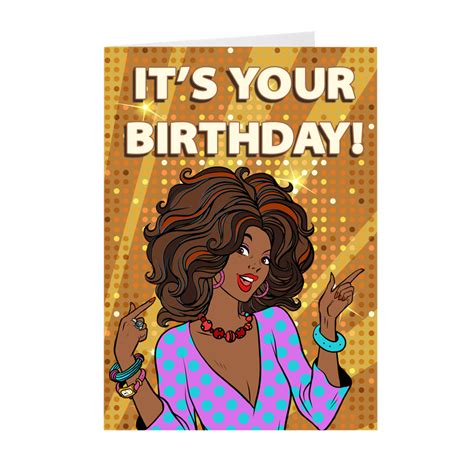 Let's do this!The front of the card features a beautiful African-American… | Happy birthday ...