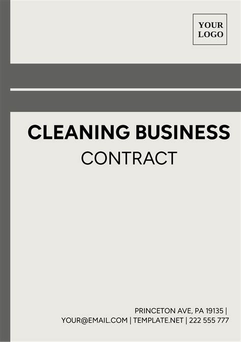 Cleaning Business Contract Template - Edit Online & Download Example ...