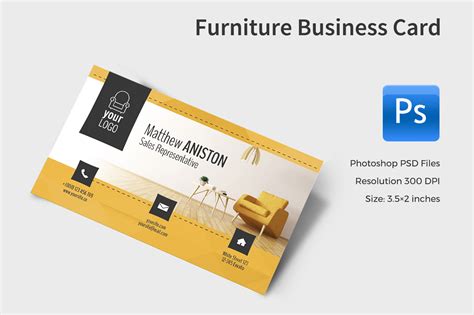 Furniture Business Card on Yellow Images Creative Store