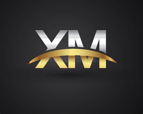 XM Initial Logo Company Name Colored Gold and Silver Swoosh Design. Vector Logo for Business and ...