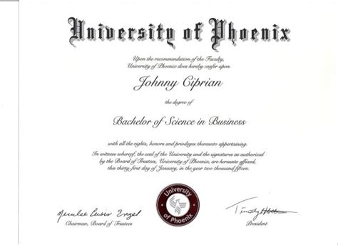 Bachelor's Degree Certificate