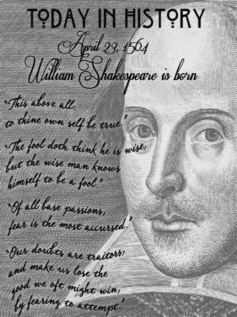 William Shakespeare is born. | Today in history, History, Wise