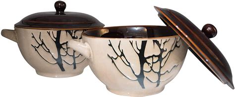 Bake & Serve - Large Ceramic Soup Bowls With Handles - 30 Ounce - Set ...