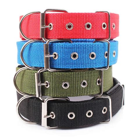 PU Leather Padded Dog Collar Nylon Foam Soft Adjustable Pet Cat Durable Collar For Small Medium ...