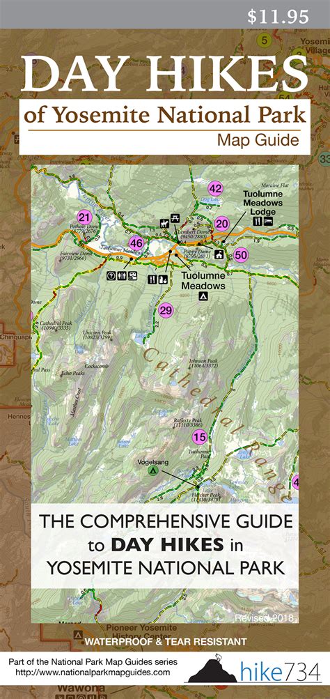 Day Hikes of Yosemite National Park Map Guide