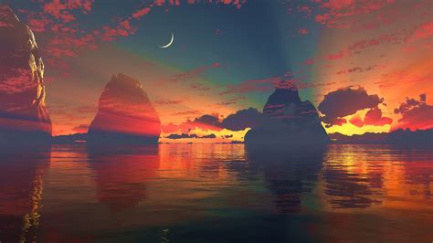 Digital, digital art, artwork, fantasy art, landscape, sky | Skyscape ...