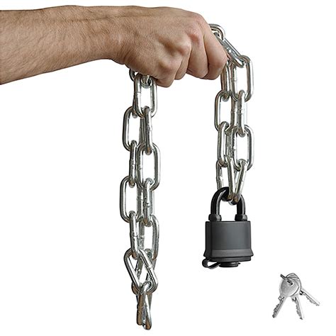 Urban August Security Chain Hardened 8mm Thick with a Weather-Resistant Pad Lock - Stainless ...