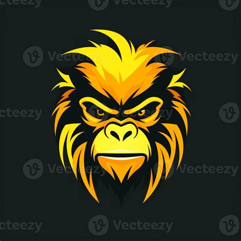 AI generated Emblem logo of a gorilla head. Generative AI 35671151 ...