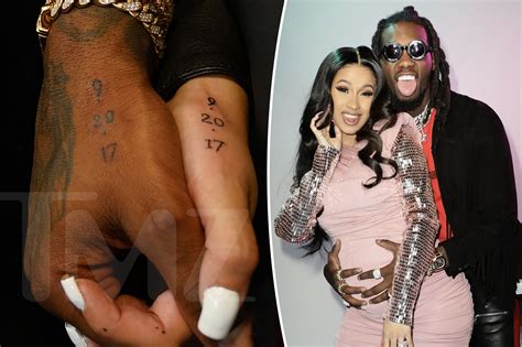 Cardi B and Offset get matching tattoos of their wedding date