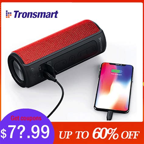 Tronsmart T6 Plus Bluetooth Speaker 40W Portable Speaker Deep Bass Soundbar with IPX6 Waterproof ...