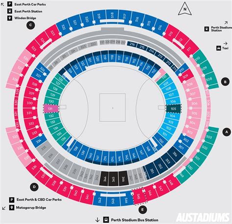 Optus Stadium AFL Seating Map - Perth, Australia in 2021 | Seating plan ...