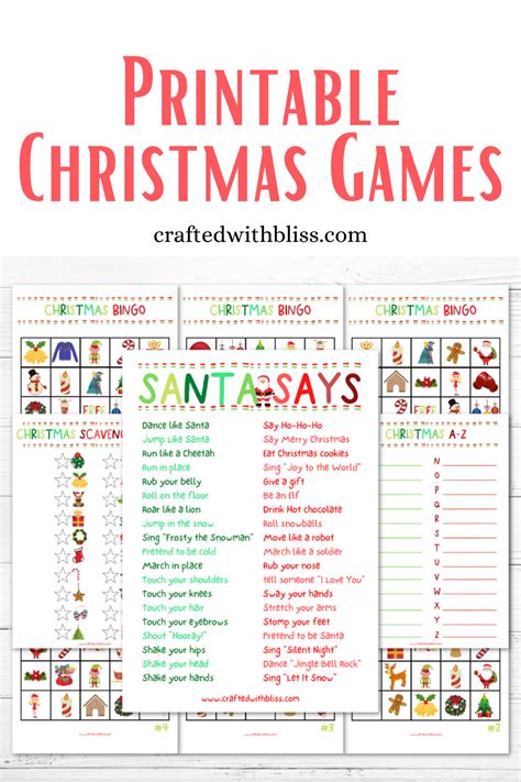 Printable Free Christmas Games With Classics Like Scavenger Hunts ...