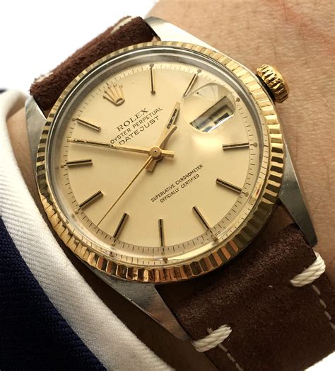 Rolex Datejust 1601 Vintage Steel Gold Vintage Ecru Strap | Vintage Portfolio