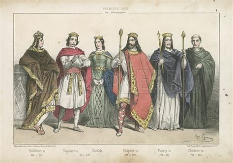 Frankish kings and queens of the Merovingian dynasty stock image | Look and Learn