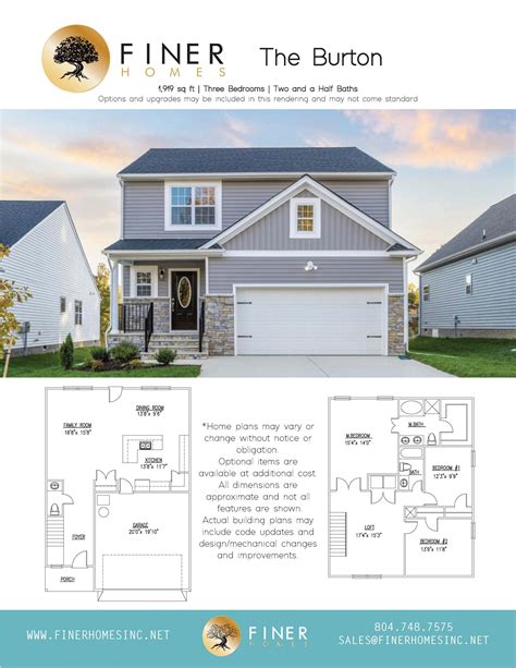 The Burton | Multi-Story House Plans | Finer Homes Inc | Chesterfield VA