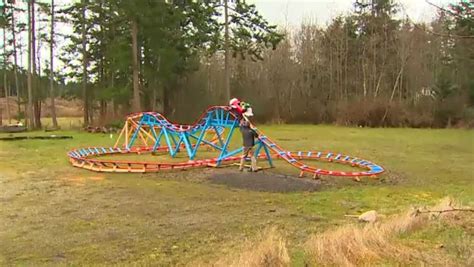 Dad builds backyard roller coaster