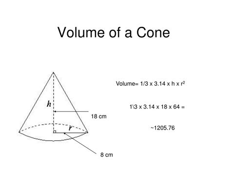 PPT - Volume of a Cone PowerPoint Presentation, free download - ID:6845070